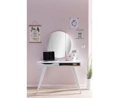 lifestyle4living Schminktisch, Frisiertisch, Schminkplatz, Kommode, Frisierplatz, Kosmetiktisch, Schminkschrank, Schminkkommode, weiß, Spiegel