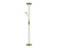 LED Stehlampe Dimmbar Deckenfluter mit Leselampe LED Floor Lamp Uplight Flexibler Leselampe 2 Flammig｜3000K (warmweiß), 8/3W, 640/200L, 30000 Stunden, IP20, 180cm (Metall Bronze)