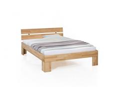 Unbekannt Massivholz-Bett Nano 180 x 200 cm aus Kernbuche, Doppelbett, als Ehebett verwendbar, inkl. Rückenlehne, 1 Bett á 180 x 200 cm