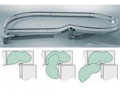 SO-TECH® 600 mm Links LeMans II Eckschrank Beschlag inkl. Antirutschmattenset Orga-Grip Silbergrau