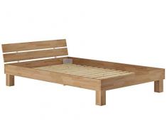 Erst-Holz Französisches Bett Futonbett Doppelbett 140x200 Massivholzbett Buche Natur Rollrost 60.86-14