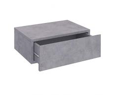 CARO-Möbel Wandregal Anne hängende Nachtkommode Wandboard Nachttisch mit 1 Schublade schwebend, grifflos in Betonoptik