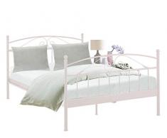 Loft24 Florenz Metallbett 140x200 cm Bettgestell Doppelbett Jugendbett Metall Bett Eisen (weiß)