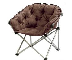 GMXQ Liegestuhl Stuhl Stripes Moon Chair Kreative Faule Wildleder Stoffklappsonnenliegen Waschbar Einzelne Liege Schlafsofa Runde Stühle mit Rückenlehne Weich gepolsterter Stuhl (Farbe : Braun)