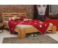Bett 120x200cm , Steckbett metallfrei, Bambus Bett BURMA mit Rückenlehne Melaka, Höhe 30cm