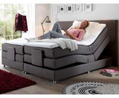 Froschkönig24 Manolo elektrisches Motor Boxspringbett 180x200cm Verstellbar Ehebett Bett Stone, Ausführung:Variante 2