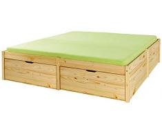 Inter Link Bett Bed Gästebett Funktionsbett Doppelbett Stauraumbett nachhaltigeres Massivholz Natur lackiert