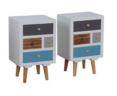 PKline 2X Nachttisch Thames in Weiß Nachtkonsole Nachtkommode Beistelltisch Nako