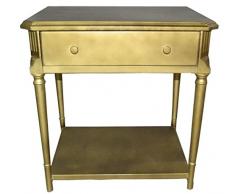 Casa Padrino Art Deco Nachttisch mit Schublade Gold - Antik Stil Beistelltisch - Nachtkommode - Nachtschrank