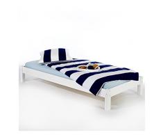 IDIMEX Futonbett Bett Einzelbett Massivholzbett Taifun,Kiefer, weiß lackiert, 90 x 200 cm