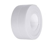 Kissral Wasserdichtes Klebeband für KüChen und Badezimmer Dichtband Selbstklebend Weiß Dichtungsband Anti-Mehltau für Waschbecken Toilettenkante Window Ecke Antikollision 3.2m*3.8cm