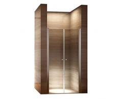 i-flair 180 cm Hohe Duschtür aus 6mm Sicherheitsglas Klarglas mit Nanobeschichtung - Alle Größen (80-84cm)