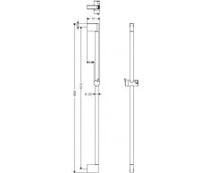 Hansgrohe Brausestange Unica Crometta, Brausestange 90 cm mit Schieber, verchromt, 27609000