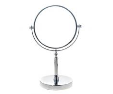 TUKA Standspiegel 10 fach Vergrößerung, 6 inch Kosmetikspiegel 360° drehbar. Verchromten Schminkspiegel Rasierspiegel Tischspiegel Badzimmerspiegel, Doppelseitig: Normal+ 10x Vergrößerung, TKD3106-10x