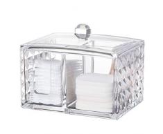 Acryl Kosmetik Aufbewahrung Organizer Make-up Box, geeignet als Wattepad Spender und Wattestäbchen Behälter