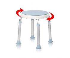 AUFUN Duschhocker Duschstuhl 36-51cm Höhenverstellbar und 360° Drehbar Badsitz Duschhilfe Anti-Rutsch Badsitz aus Alu und Kunststoff für Alter, Schwangere