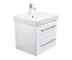 Badmöbel mit Villeroy & Boch Subway 2.0 Waschbecken 55 cm Weiss Hochglanz