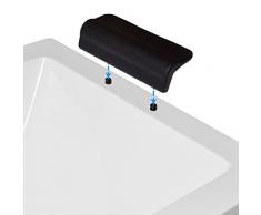 AQUADE Nackenkissen Nackenpolster Badewannenkissen Wannenkissen Kissen Badewanne Kopfkissen Nackenstütze Entspannungskissen Kopfpolster Feste Montage Schwarz 31cm x 12cm Modell: 6174