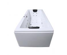 Whirlpool Badewanne Rechteck - Rügen Premium 2 Personen Made in Germany Whirlwanne Indoor NEU (180x80x59,5 cm)