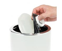 bremermann Bad-Serie Savona - Kosmetikeimer mit Schwingdeckel, Badeimer, Kunststoff, 5,5 Liter (Weiß)