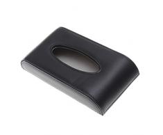 LIOOBO PU Leder Tissue Box Rechteck Kleenexbox Kosmetiktücherbox Taschentuchbox für Auto Sonnenblende Kosmetiktuch Taschentuch Papiertuch (Schwarz)