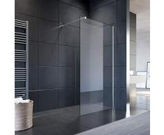 SONNI Duschwand Glas 100 x 200 cm Walk In Dusche 8 mm NANO Glas Duschtrennwand Glas Badewanne Duschwand