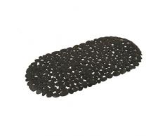 Frandis 195110 BADEWANNENEINLAGE Antirutschmatte KIESEL-Form aus PVC, 67 x 35 cm, Schwarz
