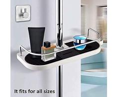 Towinle Duschablage Dusche Rack Regal zum Hängen aus Hochwertig ABS + Massives Kupfer mit Duschehalter und Haken, ohne Bohren zu installieren, geeignet für alle Durchmesser von 19 bis 25mm