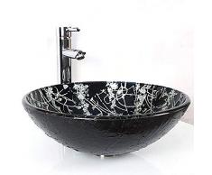 Rundes Zeitgenössisches Badezimmer-ausgeglichenes Glaswaschbecken-Set