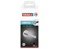 tesa SMOOZ Toilettenpapier-Ersatzrollenhalter - Toilettenpapierhalter zur Wandmontage aus verchromtem Metall - Rostfrei - Inklusive Klebelösung ohne Bohren