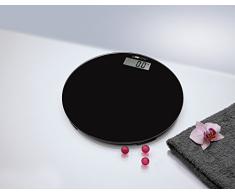 Clatronic PW 3369 // Elektronische Personenwaage mit gut lesbarem LCD-Display // Glas-Oberfläche // 100 g-Schritte // Anti-Rutsch-Füße // Schwarz