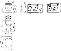 Ideal Standard Connect Wand-WC weiß; Tiefspül-WC