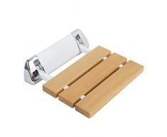 TentHome Duschklappsitz Duschsitz Dusche Klappsitz Klappbar Wandmontage Bad Holz (Hell)