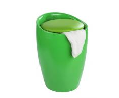 WENKO 20629100 Hocker Candy Green - Badhocker, mit abnehmbarem Wäschesack, Kunststoff - ABS, 36 x 50.5 x 36 cm, Grün