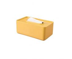 Tücherbox Taschentuchbox mit Deckel, Kosmetiktücherbox quadratisch Tissue Box Taschentücher Kosmetikbox fürs Bad, modernes Design aus PP 22.5 x 13 x 10cm (Gelb)