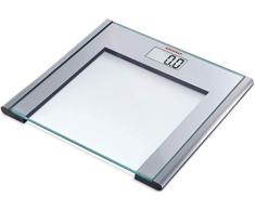 Soehnle Digitale Personenwaage Silver Sense mit Ein- und Ausschaltfunktion, Körperwaage mit praktischer LCD-Anzeige, Waage für hohe Standsicherheit und großer Trittfläche aus Sicherheitsglas