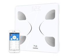Körperfettwaage,Multifun Bluetooth Personenwaage mit App，Babymodus digital waage mit körperfett,Körperanalysewaage,Körperwaage für iOS&Android, max 180kg