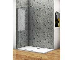 Aica Sanitär 65 x 190 cm Duschabtrennung Walk in Dusche Duschwand Seitenwand 5mm NANO Glas