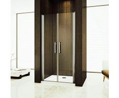 120cm Duschabtrennung Verstellbereich von 116-120cm Höhe:195cm Duschtür Doppel Nischentür Duschwand aus 6mm Sicherheitsglas mit Nanobeschichtung