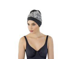 Fashy® Exklusive Damen Badehaube, Badekappe, Schwimmhaube mit Folieninnenhaube und verstellbarem Klettverschluß - (Made In Germany)