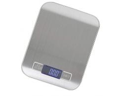 N/ A Digitalwaage Elektronische Waage, Premium-Edelstahl-Küchenwaage, stilvolle Ultra Slim Design-Waage, LCD-Display, kompakte Aufbewahrung - 1g(5 kg) (Silber)