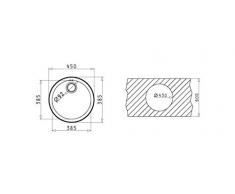rundes Einbaubecken CR Ø 45 cm / flächenbündig / Edelstahl / von Pyramis