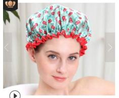Duschhaube für Damen, Spa-Cap, doppelschichtig, wasserdicht, elastisches Band, für Damen (grün)