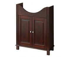 Lomadox Landhaus Waschtischunterschrank 65cm Keramik-Waschbecken AVEIRO-56 Pinie Massivholz braun B/H/T: 65/81/43cm