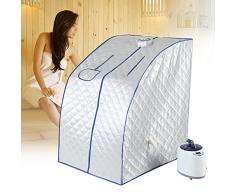 TMISHION - Tragbare Saunawanne, Saunakabine, zum Entschlacken von Körper und Gesicht, 2L-Dampfsauna-Zelt, Temperaturregelung mit Fernbedienung Eu