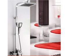 LQXZHS-Dusche Rechteckdusche Duschset Kupfer Kalt- und Warmwasserhahn Drucksprinkler Bad Aufzug Dusche Mischventil Wanne Dusche Mischbatterie