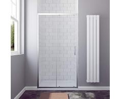 AQUABATOS® 110 x 185 cm Nischenschiebetür Duschabtrennung Duschtür Nischentür Schiebetür Duschwand Glas Dusche ESG