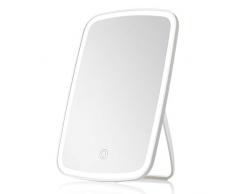 Jordan & Judy Kosmetikspiegel mit LED Licht, Touchschalter Schminkspiegel Beleuchtet mit Dimmbarer Helligkeit Tragbarer USB Wiederaufladbar