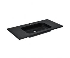 [neu.haus] Waschbecken Handwaschbecken Einbauwaschbecken - schwarz - 90x46x12,5cm - aus SMC