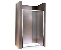 Duschabtrennung Schiebetür NANO Echtglas EX505 - Klarglas - Höhe 195cm - Breite wählbar, Breite:1200mm